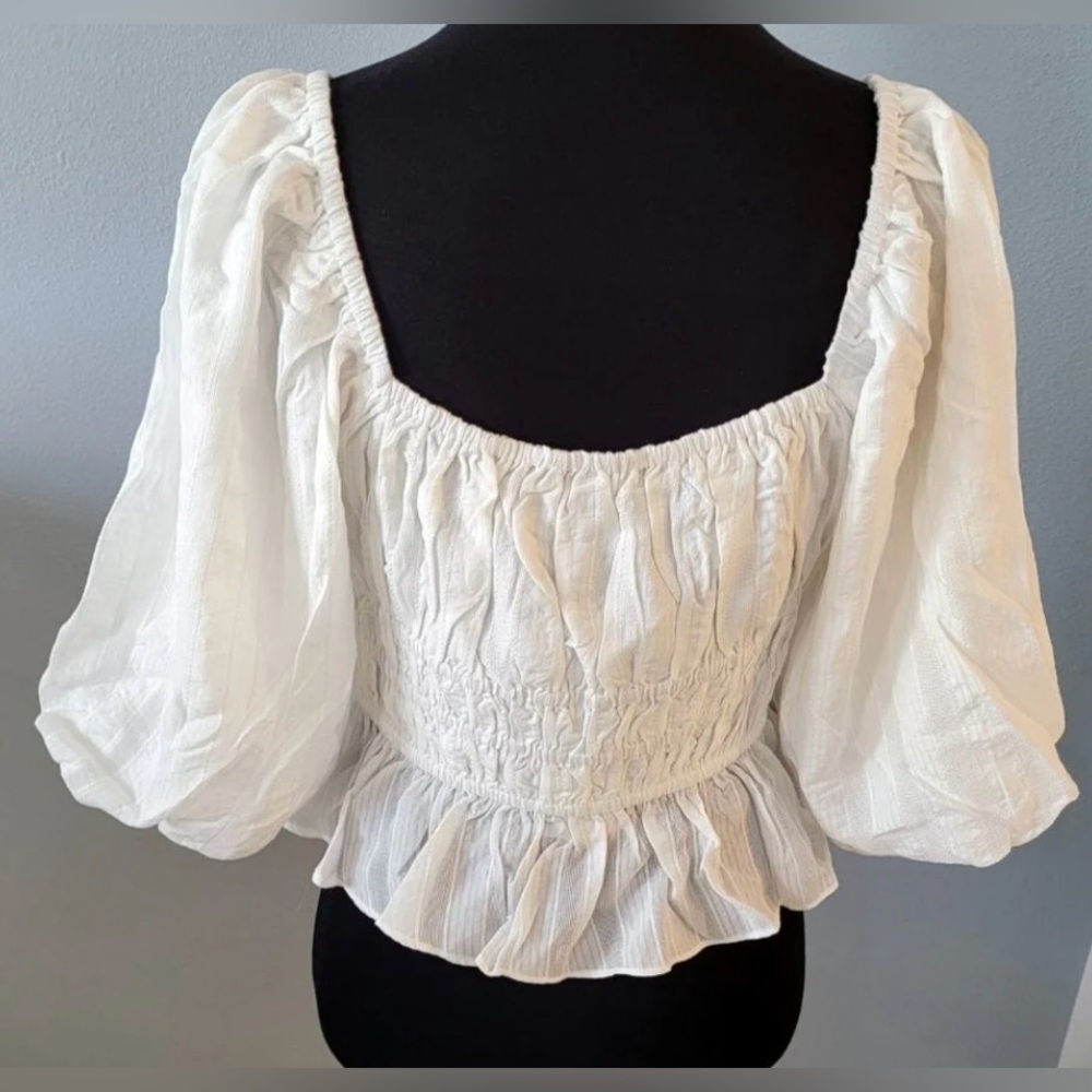MinkPink - NWT | Revolve White Norah Top Tie Front | Sz Lg | Made in Australia - Picture 13 of 17